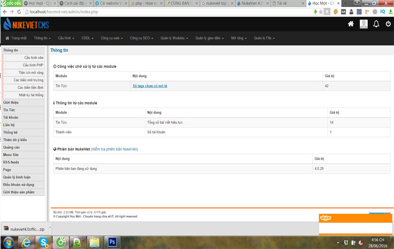 Cài website Nukeviet trên localhost dùng XAMPP