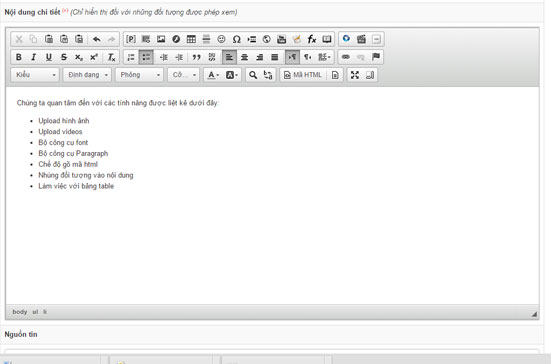 Vui chơi cùng trình soạn thảo editor trong nukeviet