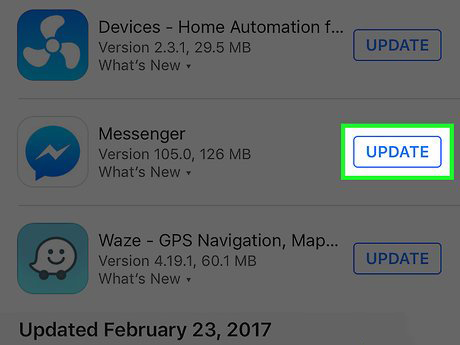 Update Facebook Messenger
