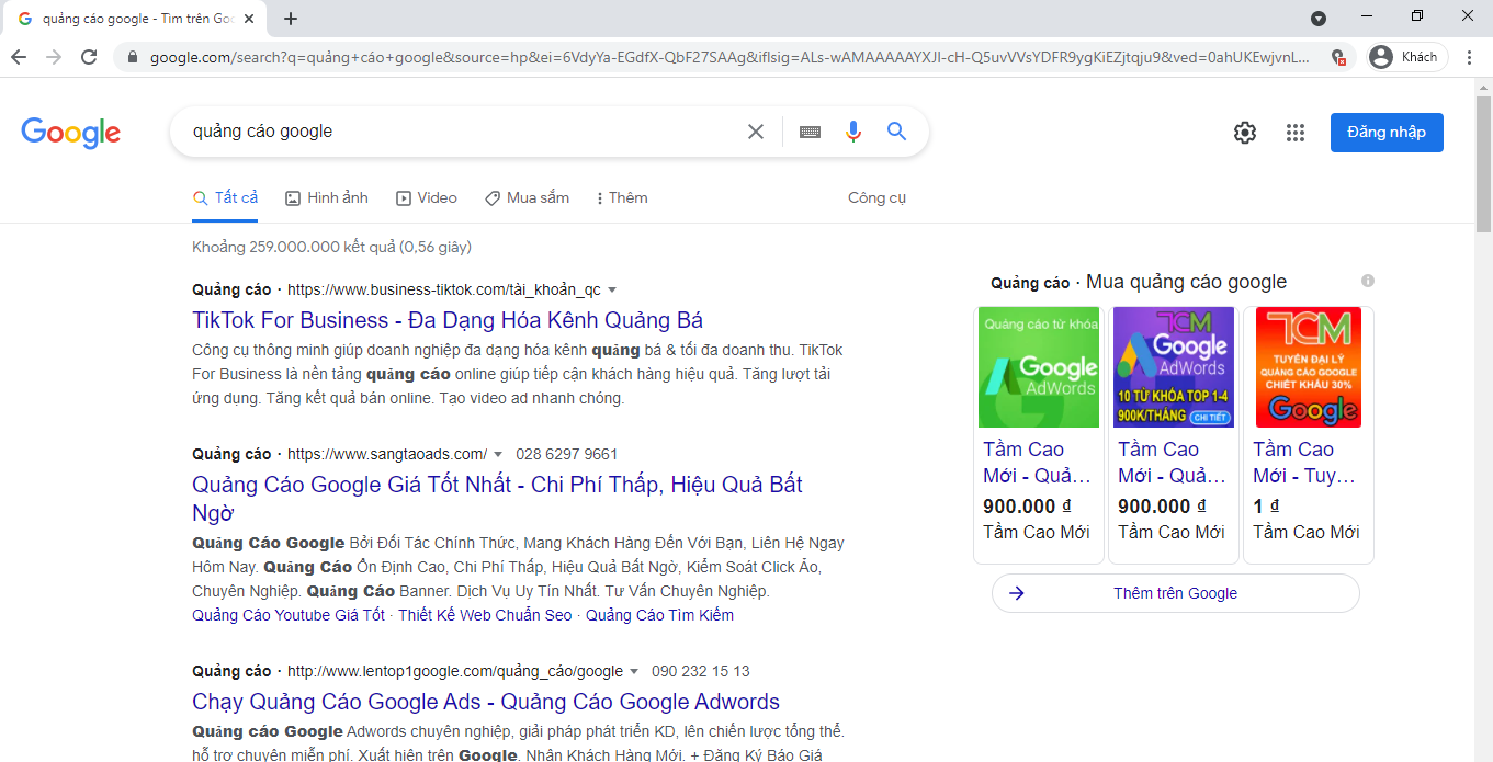 quang cao google